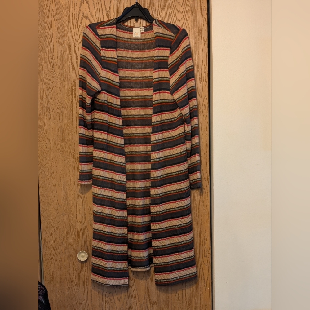 Striped Long Cardigan